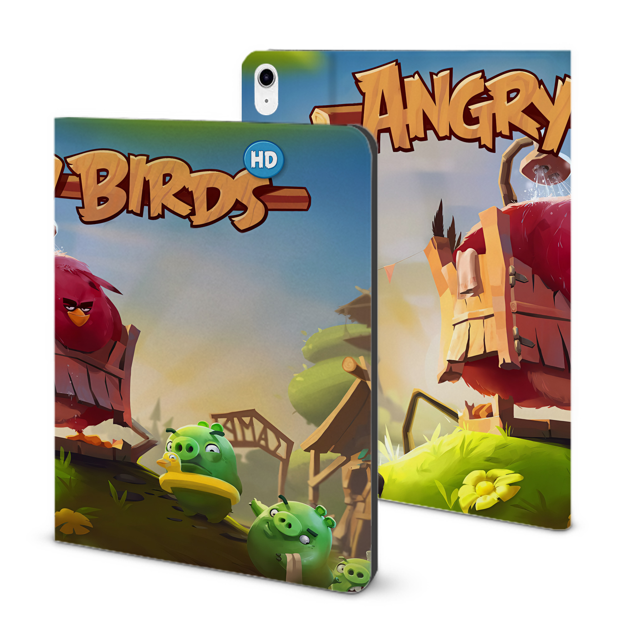 （画像用） Angry Birds アングリーバード IPad ケース ブック型 PUレザー TPU 耐衝撃 軽量 薄型 ペン収納なし 全面保護 IPad 各モデル対応